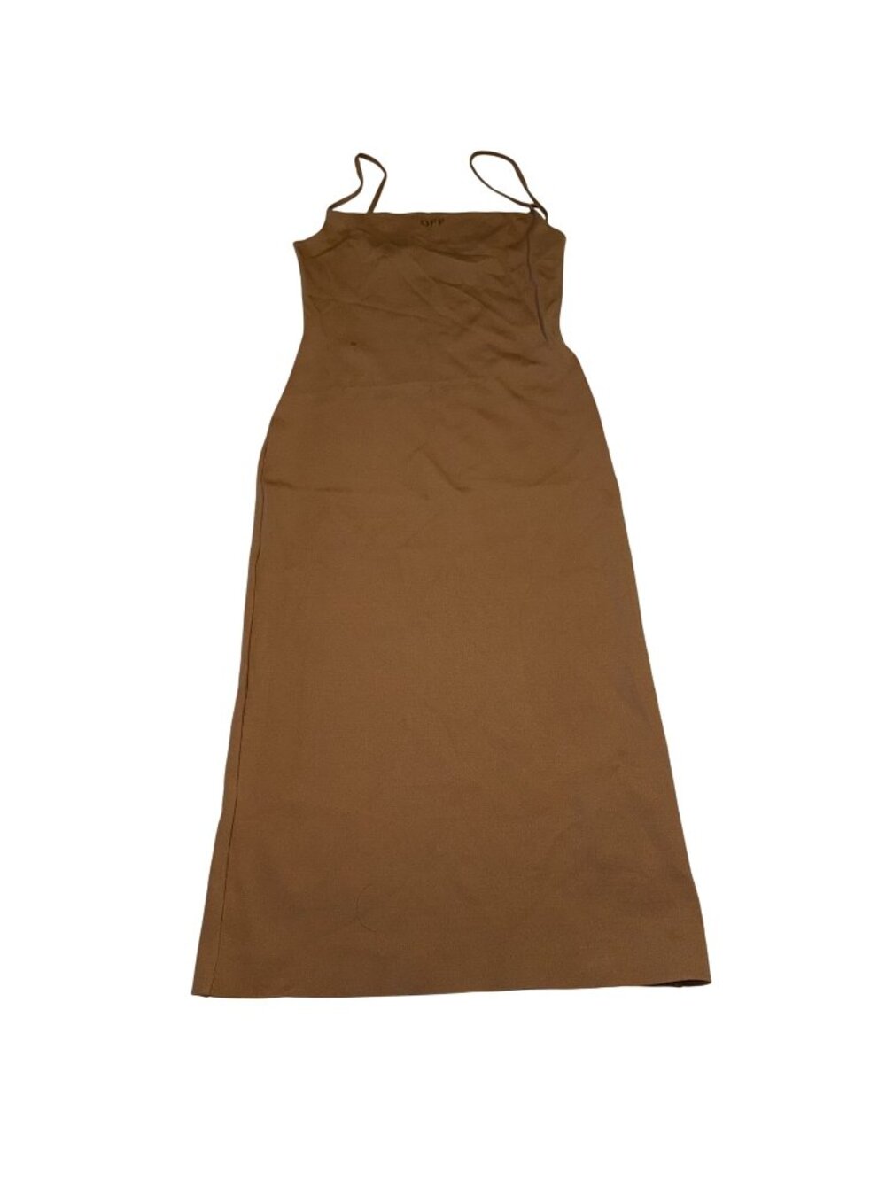 Off-White Brown Logo Sleeveless Stretch Midi Pencil Dress Women's IT 40 US 4